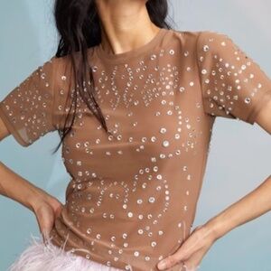 Cynthia Rowley rhinestone tshirt